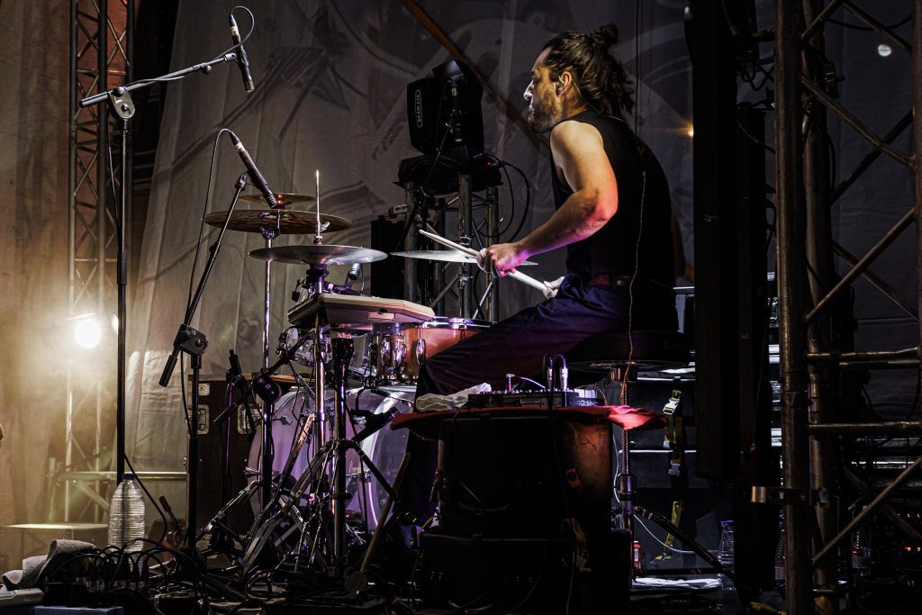 Baterista en concierto
